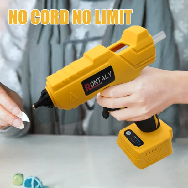 Cordless Hot Melt Glue Gun Replace For DeWalt 18V Battery 10 Pieces Glue Sticks 11 mm, (No Battery) - Image 3