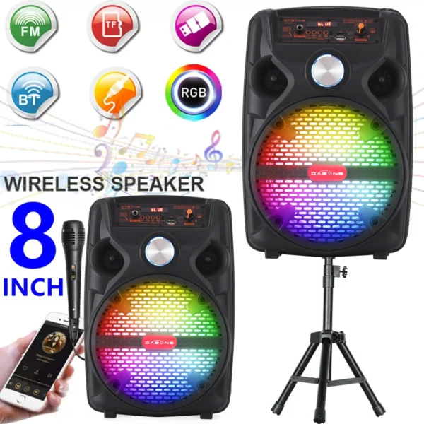 Portable Bluetooth Party Speaker – 8" Subwoofer