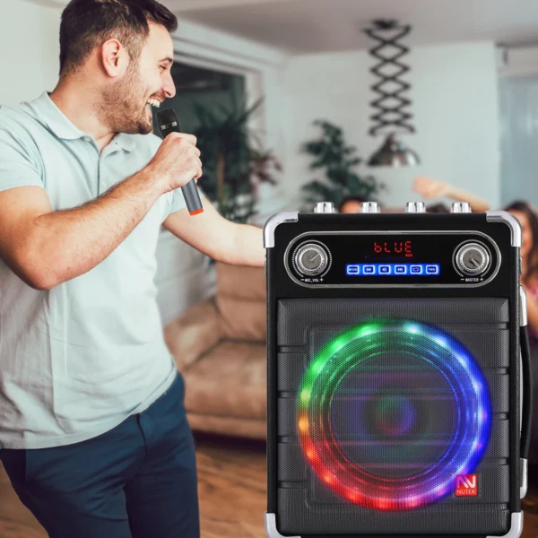 6.5in 5400MAH Portable Bluetooth Speaker Party Karaoke Machine With 2 Microphones - Image 2