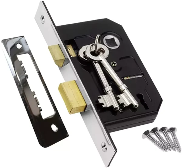 Security Door Lock Mortice Sashlock Bolt Through handles Radius Square 3 Lever