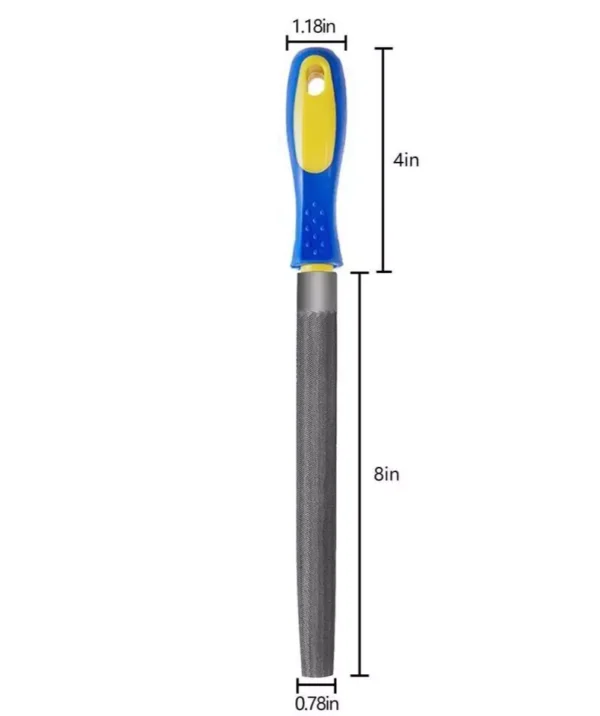 Kalim 8 Inch Half-Round Hand File with High Carbon Hardened Steel, Ergonomic Grip - Image 4
