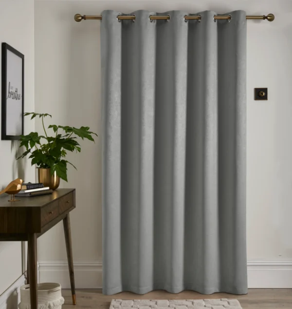2X Fusion STRATA Silver Eyelet Door Curtains – 168×213cm – Dim-Out Panels – RRP £50+ - Image 5